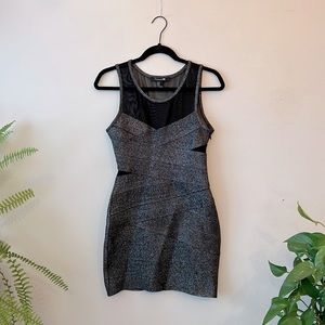 Bandage Mini Dress with Sheer Paneling